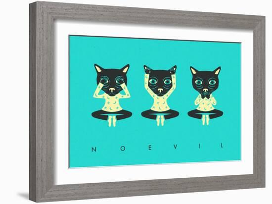 No Evil-Jazzberry Blue-Framed Art Print