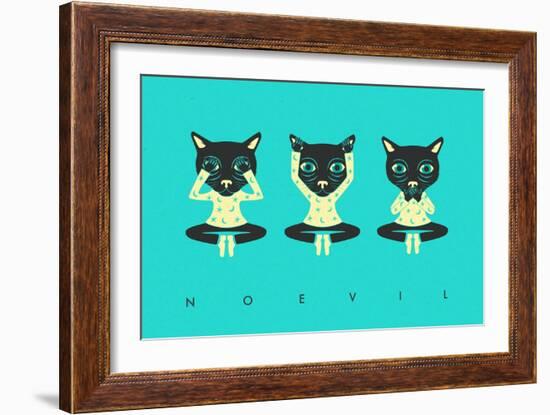 No Evil-Jazzberry Blue-Framed Art Print