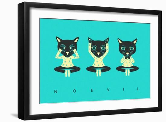 No Evil-Jazzberry Blue-Framed Art Print