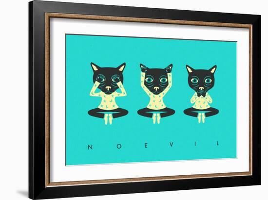 No Evil-Jazzberry Blue-Framed Art Print