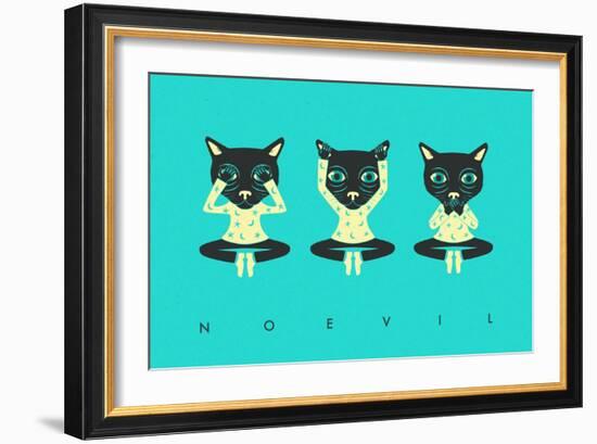 No Evil-Jazzberry Blue-Framed Art Print