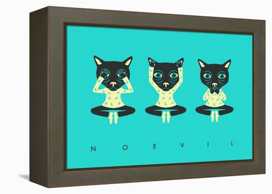 No Evil-Jazzberry Blue-Framed Stretched Canvas