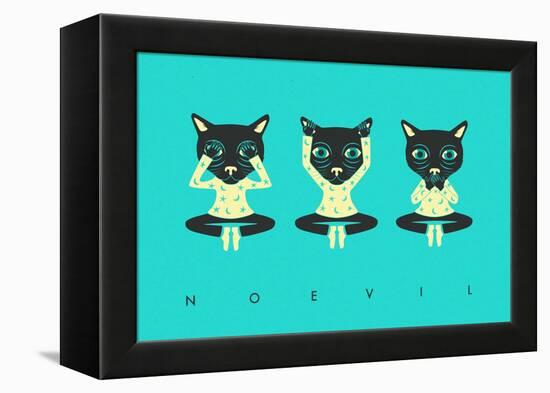 No Evil-Jazzberry Blue-Framed Stretched Canvas