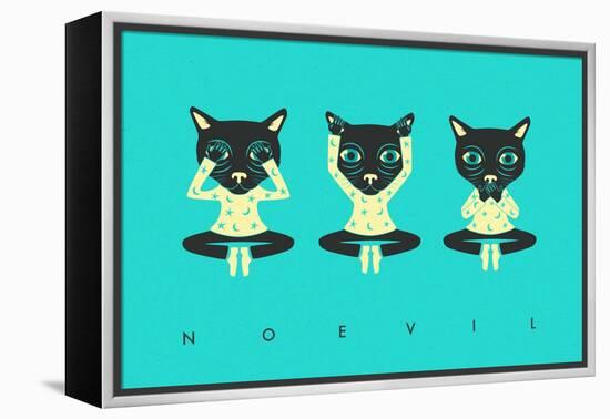 No Evil-Jazzberry Blue-Framed Stretched Canvas