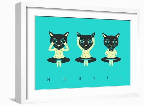 No Evil-Jazzberry Blue-Framed Art Print