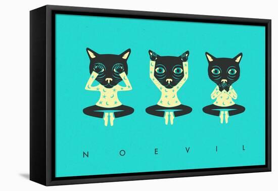 No Evil-Jazzberry Blue-Framed Stretched Canvas