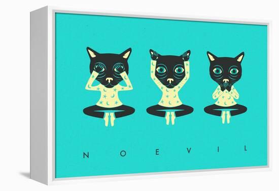 No Evil-Jazzberry Blue-Framed Stretched Canvas