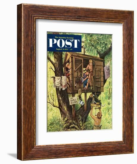 "No Girls Allowed" Saturday Evening Post Cover, August 9, 1952-Stevan Dohanos-Framed Giclee Print