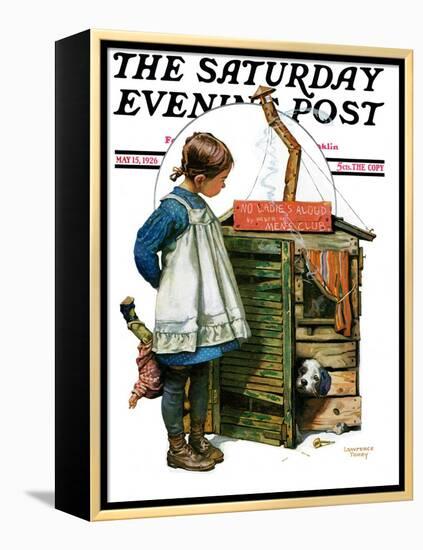 "No Girls Allowed," Saturday Evening Post Cover, May 15, 1926-Lawrence Toney-Framed Premier Image Canvas