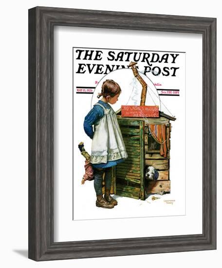 "No Girls Allowed," Saturday Evening Post Cover, May 15, 1926-Lawrence Toney-Framed Giclee Print