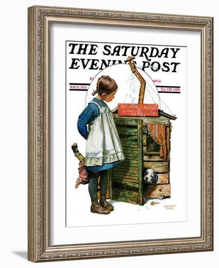 "No Girls Allowed," Saturday Evening Post Cover, May 15, 1926-Lawrence Toney-Framed Giclee Print