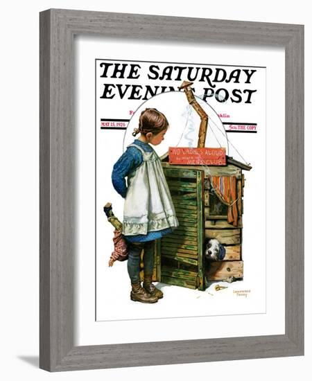 "No Girls Allowed," Saturday Evening Post Cover, May 15, 1926-Lawrence Toney-Framed Giclee Print