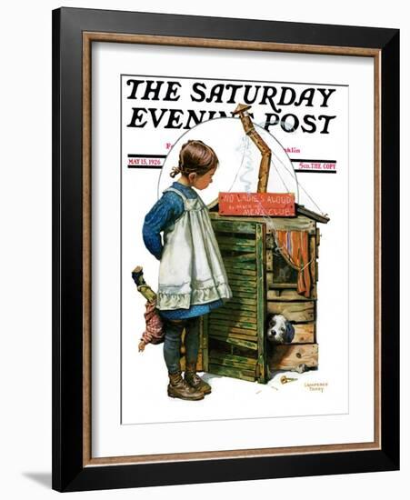 "No Girls Allowed," Saturday Evening Post Cover, May 15, 1926-Lawrence Toney-Framed Giclee Print