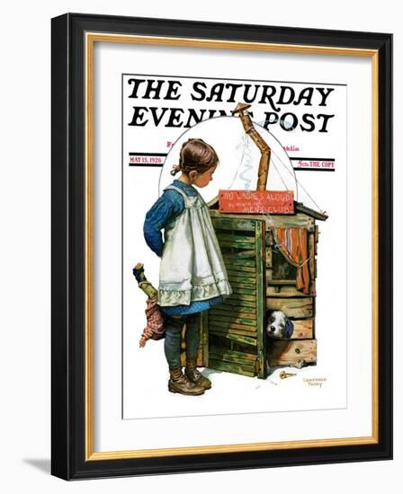 "No Girls Allowed," Saturday Evening Post Cover, May 15, 1926-Lawrence Toney-Framed Giclee Print