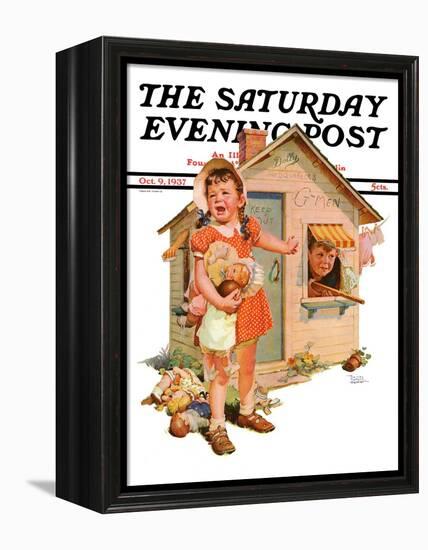 "No Girls Allowed," Saturday Evening Post Cover, October 9, 1937-Frances Tipton Hunter-Framed Premier Image Canvas