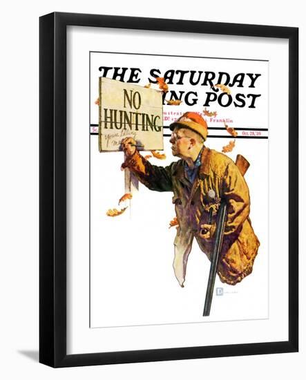 "'No Hunting'," Saturday Evening Post Cover, October 28, 1939-Douglas Crockwell-Framed Giclee Print