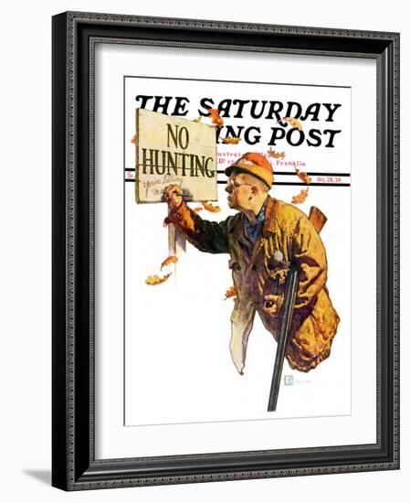 "'No Hunting'," Saturday Evening Post Cover, October 28, 1939-Douglas Crockwell-Framed Giclee Print