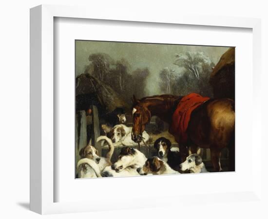 No Hunting Till the Weather Breaks' (Or 'Hunter and Hounds')-Edwin Henry Landseer-Framed Giclee Print