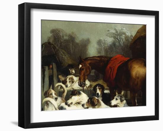 No Hunting Till the Weather Breaks' (Or 'Hunter and Hounds')-Edwin Henry Landseer-Framed Giclee Print