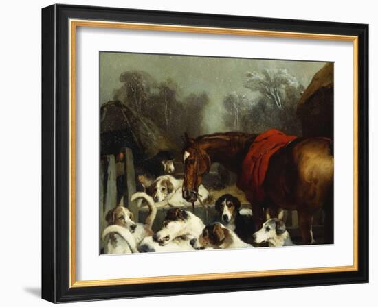 No Hunting Till the Weather Breaks' (Or 'Hunter and Hounds')-Edwin Henry Landseer-Framed Giclee Print