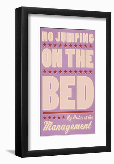 No Jumping on the Bed (pink)-John W^ Golden-Framed Art Print