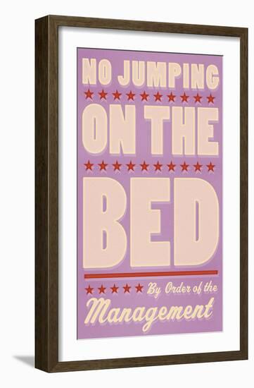 No Jumping on the Bed (pink)-John W^ Golden-Framed Art Print