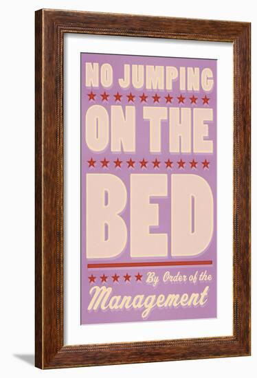 No Jumping on the Bed (pink)-John W^ Golden-Framed Art Print
