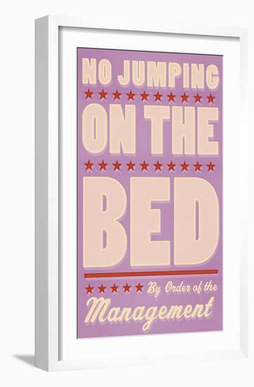 No Jumping on the Bed (pink)-John W^ Golden-Framed Art Print