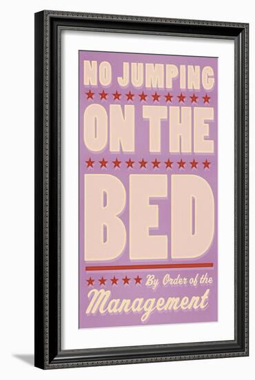 No Jumping on the Bed (pink)-John W^ Golden-Framed Art Print