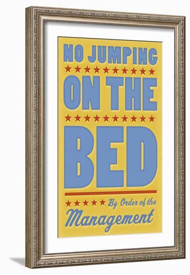 No Jumping on the Bed (yellow)-John W^ Golden-Framed Art Print