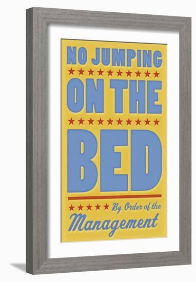 No Jumping on the Bed (yellow)-John W^ Golden-Framed Art Print