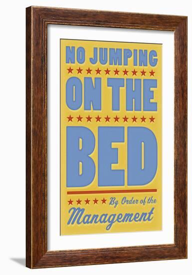 No Jumping on the Bed (yellow)-John W^ Golden-Framed Art Print