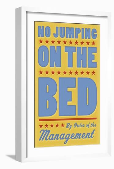 No Jumping on the Bed (yellow)-John W^ Golden-Framed Art Print