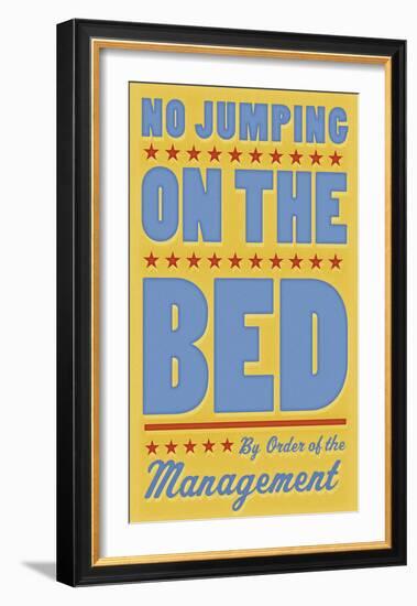 No Jumping on the Bed (yellow)-John W^ Golden-Framed Art Print