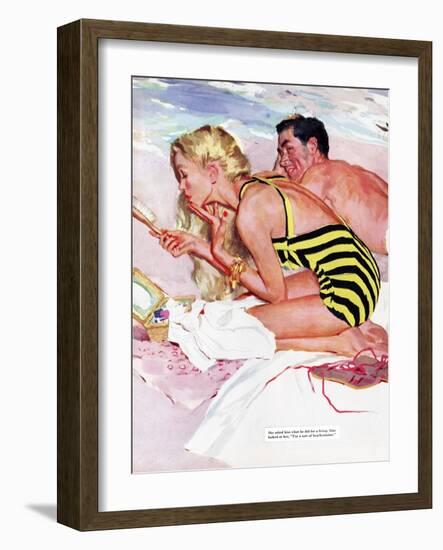 No Man Is Worth It  - Saturday Evening Post "Leading Ladies", February 7, 1953 pg.20-Joe de Mers-Framed Giclee Print