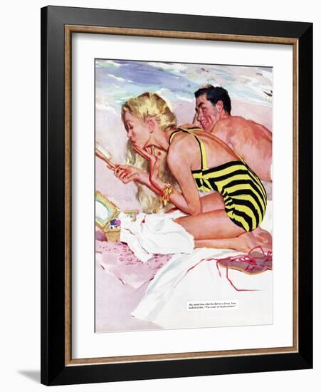 No Man Is Worth It  - Saturday Evening Post "Leading Ladies", February 7, 1953 pg.20-Joe de Mers-Framed Giclee Print