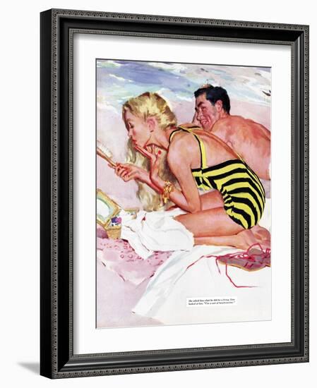 No Man Is Worth It  - Saturday Evening Post "Leading Ladies", February 7, 1953 pg.20-Joe de Mers-Framed Giclee Print