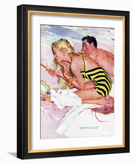 No Man Is Worth It  - Saturday Evening Post "Leading Ladies", February 7, 1953 pg.20-Joe de Mers-Framed Giclee Print