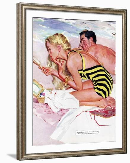 No Man Is Worth It  - Saturday Evening Post "Leading Ladies", February 7, 1953 pg.20-Joe de Mers-Framed Premium Giclee Print