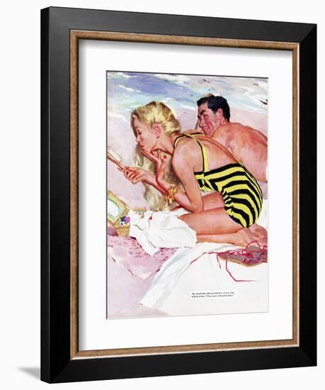 No Man Is Worth It  - Saturday Evening Post "Leading Ladies", February 7, 1953 pg.20-Joe de Mers-Framed Giclee Print