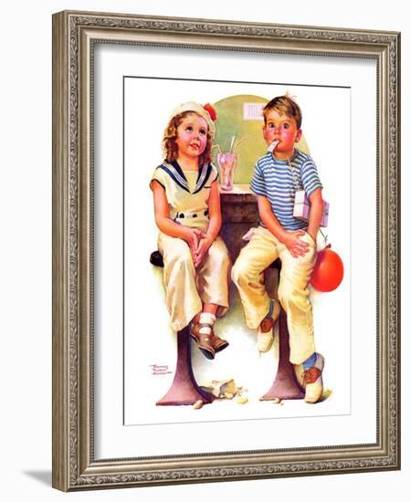 "No Money for Her Soda,"June 6, 1936-Frances Tipton Hunter-Framed Giclee Print