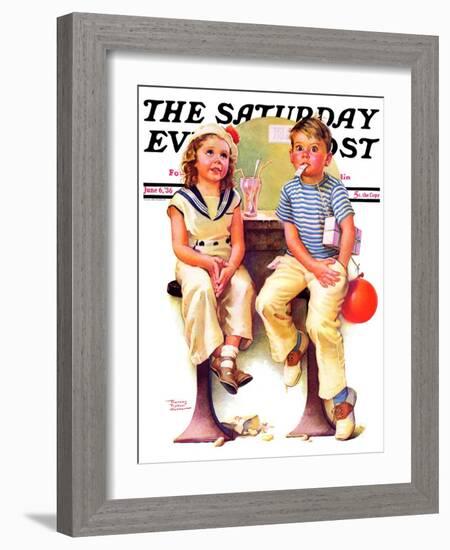 "No Money for Her Soda," Saturday Evening Post Cover, June 6, 1936-Frances Tipton Hunter-Framed Giclee Print