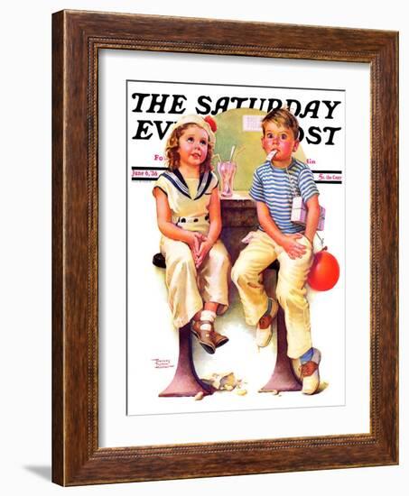 "No Money for Her Soda," Saturday Evening Post Cover, June 6, 1936-Frances Tipton Hunter-Framed Giclee Print