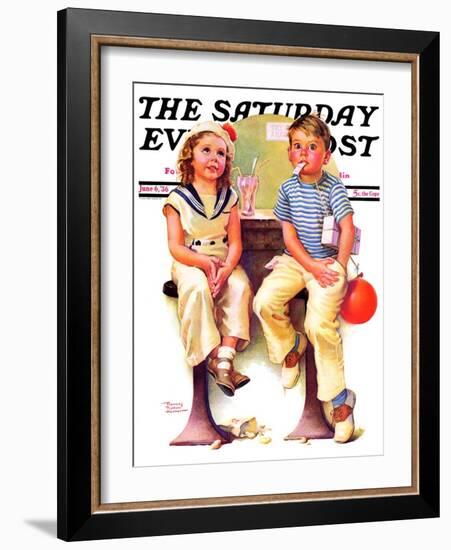 "No Money for Her Soda," Saturday Evening Post Cover, June 6, 1936-Frances Tipton Hunter-Framed Giclee Print