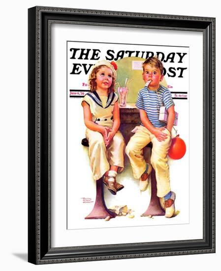 "No Money for Her Soda," Saturday Evening Post Cover, June 6, 1936-Frances Tipton Hunter-Framed Giclee Print