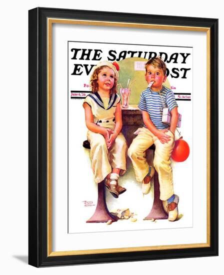 "No Money for Her Soda," Saturday Evening Post Cover, June 6, 1936-Frances Tipton Hunter-Framed Giclee Print