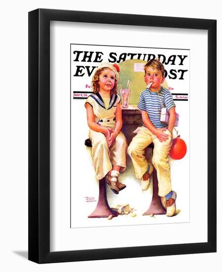 "No Money for Her Soda," Saturday Evening Post Cover, June 6, 1936-Frances Tipton Hunter-Framed Giclee Print