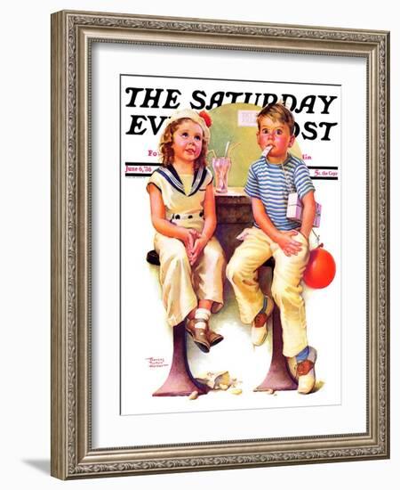 "No Money for Her Soda," Saturday Evening Post Cover, June 6, 1936-Frances Tipton Hunter-Framed Premium Giclee Print