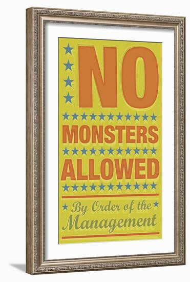 No Monsters Allowed-John W^ Golden-Framed Art Print