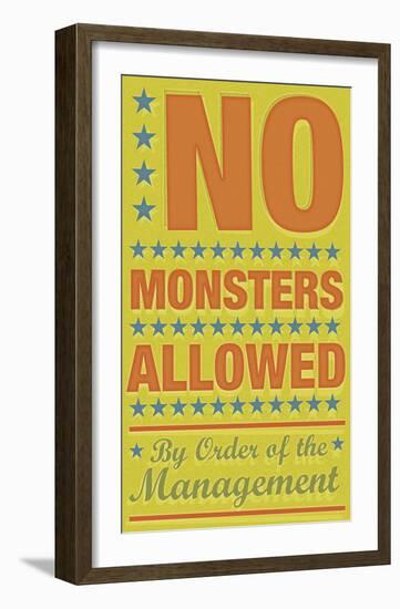 No Monsters Allowed-John W^ Golden-Framed Art Print